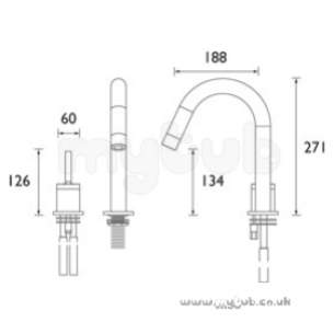 Bristan Brassware -  Bristan Soprano 2 Hole Bath Filler Cp