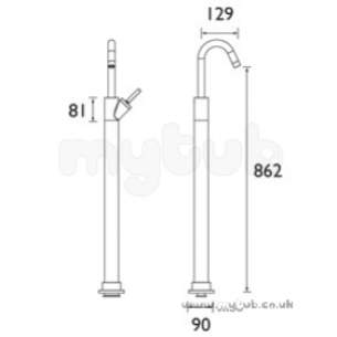 Bristan Brassware -  Soprano Floor Mounted Bath Filler Cp