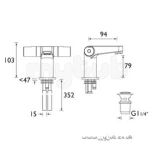 Bristan Brassware -  Design Utility Club Handled Basin Mixer Cp