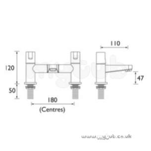Bristan Brassware -  Design Utility Club Bath Filler Cp