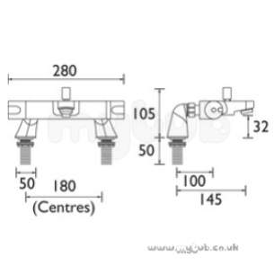 Bristan Brassware -  Design Utility Club Thermo Bath Shower
