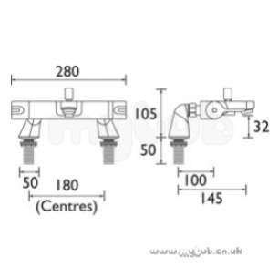 Bristan Brassware -  Design Utility Lever Thermo Bath Shower