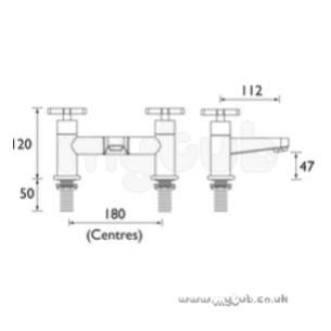 Bristan Brassware -  Design Utility Crosshead Bath Filler Cp