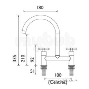Bristan Brassware -  Design Utility Crosshead Dec Sink Mixer Cp
