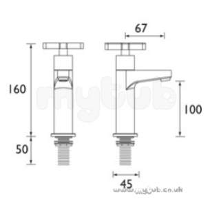 Bristan Brassware -  Design Utility Crosshead High Neck Kitch