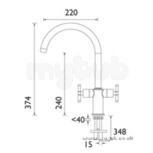Bristan Brassware -  Design Utility Crosshead Monobloc Sink