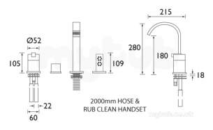Bristan Brassware -  Bristan Chill 4 Hole Bath Shower Mixer Cp
