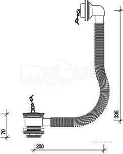 Twyfords Commercial Sanitaryware -  Bath Chain Waste 1.5 And Overflow Wf5650cp