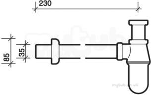 Twyfords Grips Levers and Wastes -  Trap Extension To Wall 1.5 Wf8468cp