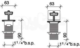 Twyfords Grips Levers and Wastes -  Waste 1.25 Unslotted Lift Up Wf9364cp