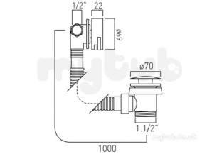 Vado Brassware -  Vado Push Type Bath Filler Waste Plus Overflw