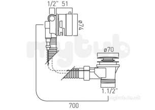 Vado Brassware -  Vado Bath Filler Waste And Overflow