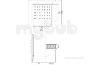 Vado Brassware -  Vado Tilting Square Bodytile Wg-bodytile/sq-c/p
