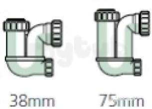 Polypipe Waste and Traps -  Tubular Trap With Cleaning Eye 40mm 38mm Seal Wp50w