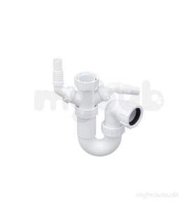 Marley Soil and Waste -  40mm Utility Sink Trap Dbl Nozzle Wpd4-w