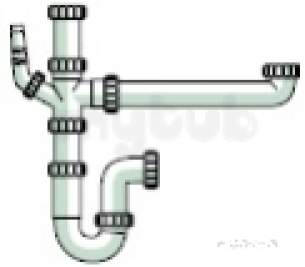 Polypipe Waste and Traps -  Undersink Kit 40mm Double Hose Connection Wsk1aw