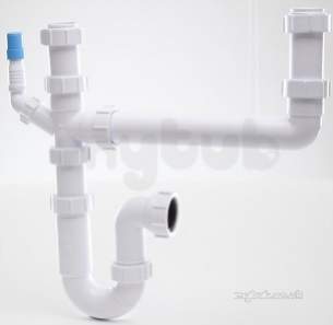 Polypipe Waste and Traps -  Two Bowl Undersink Kit 40mm Single Hose Connection Wsk2w