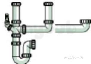 Polypipe Waste and Traps -  Two Bowl Undersink Kit 40mm Single Hose Connection Wsk2w