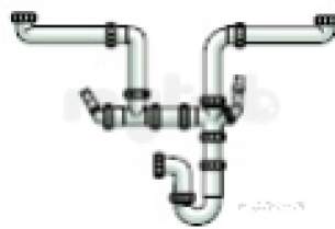 Polypipe Waste and Traps -  Two Bowl Undersink Kit 40mm Double Hose Connection Wssk2w