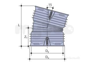 Twinwall Pipe and Fittings -  Wavin 500mm D/s Bend 15deg 500tw567