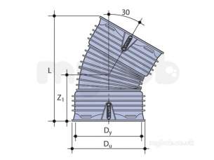 Twinwall Pipe and Fittings -  Wavin 375mm D/s Bend 30deg 375tw566