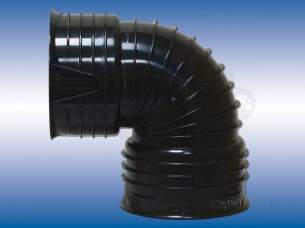 Twinwall Pipe and Fittings -  Wavin 300mm D/s Bend 87.5deg 12tw561