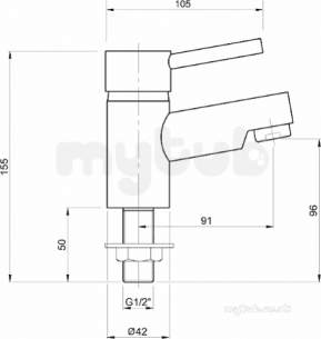 Twyfords Commercial Brassware -  X60 Basin 1/2 Inch Pillar Taps X605205cp