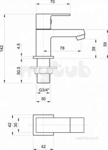 Twyfords Commercial Brassware -  X62 Bath 3/4 Inch Pillar Taps X625215cp
