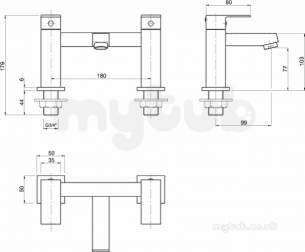 Twyfords Commercial Brassware -  X62 Bath Filler Deck Mounted X625255cp