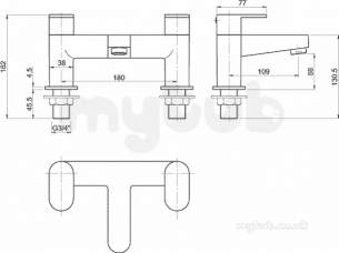Twyfords Commercial Brassware -  X70 Bath Filler Deck Mounted X705255cp