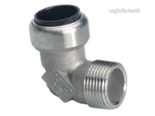 Yorkshire Tectite Stainless Steel Pipe Only -  Yorks Ts13 Ts092g 22mm X 3/4 Inch Mi Elbow
