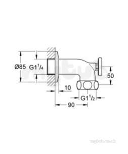 Grohe Parts and Spares -  Grohe Wall Union 12444000