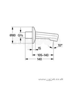 Grohe Tec Brassware -  Grohe Grohe 13540 3/4 Inch Bath Spout Cp 13540000