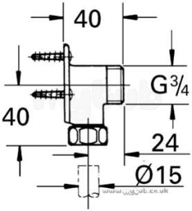 Grohe Tec Brassware -  Grohe Grohe 18862 B/plate Elbow Unions Pair Cp 18862000