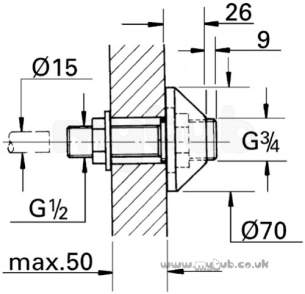 Grohe Parts and Spares -  Grohe Wall Socket 18863000