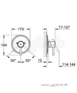Grohe Tec Brassware -  Grohe Essence Trim For 33962 Mono 19286000
