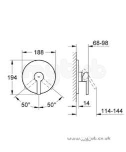 Grohe Tec Brassware -  Grohe Lineare 19296000 Trim For 33962 Hp