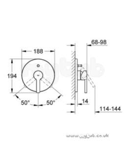 Grohe Tec Brassware -  Grohe Lineare 19297000 Trim For 33961 Hp