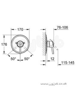 Grohe Tec Brassware -  Grohe Concetto 19345000 Trim For 33962 Hp