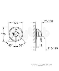 Grohe Tec Brassware -  Grohe Concetto 19346000 Trim For 33961 Hp