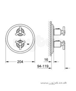 Grohe Shower Valves -  Grohe Atrio Y 19394 Rapido Shower Trim 19394000