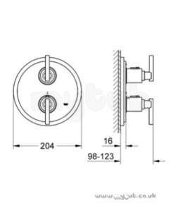 Grohe Shower Valves -  Grohe Atrio Jota 19399 Bath Trim 19399000