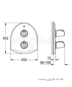 Grohe Shower Valves -  Grohe Chiara 19412 Shower Trim 19412000