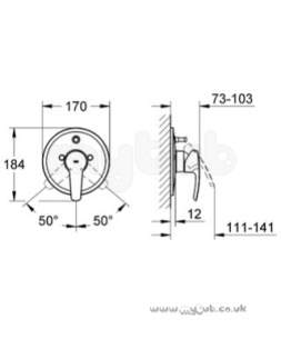 Grohe Tec Brassware -  Grohe Eurostyle19506 Single Lever Bsm Trim Set 19506001