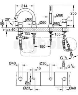 Grohe Spa Range -  Grohe Grandera Ohm Trimset Bath 4-h 19936ig0