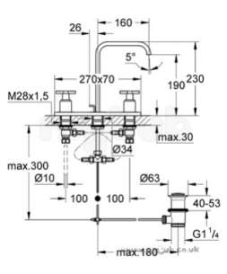 Grohe Tec Brassware -  Allure 20143000 3 Hole Basin Mixer Hp