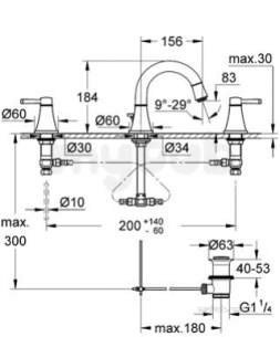 Grohe Spa Range -  Gro Grandera 2hdl Basin 3-hole Low Spout 20417000