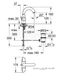 Grohe Tec Brassware -  Grohe Grohe Aria 21090 High Spout Basin Mixer 21090000