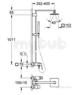 Grohe Shower Valves -  Grohe 23147 Eurocube Shower System Exp 23147000