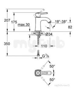 Grohe Spa Range -  Grandera Ohm Basin Low Spout Smooth Body 23310000